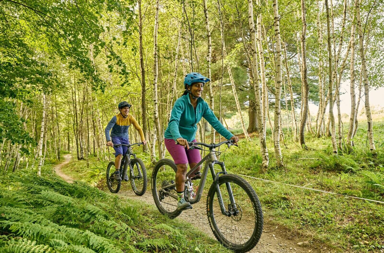 Woman Mountain Biking